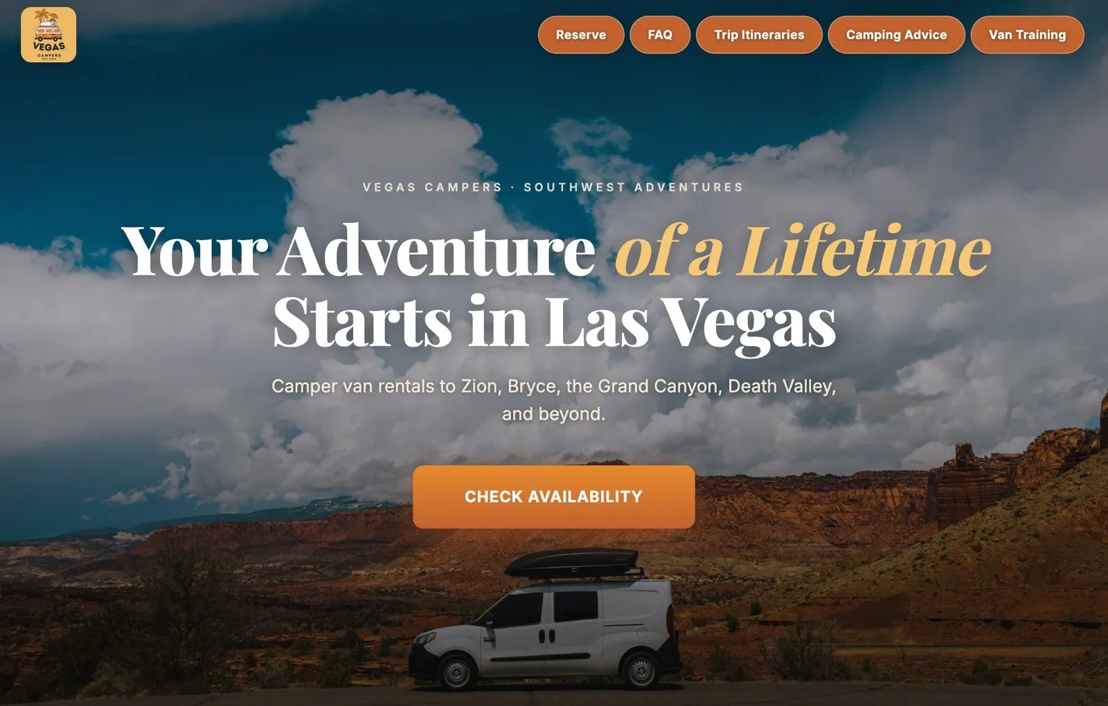 Vegas Campers — a site we built
